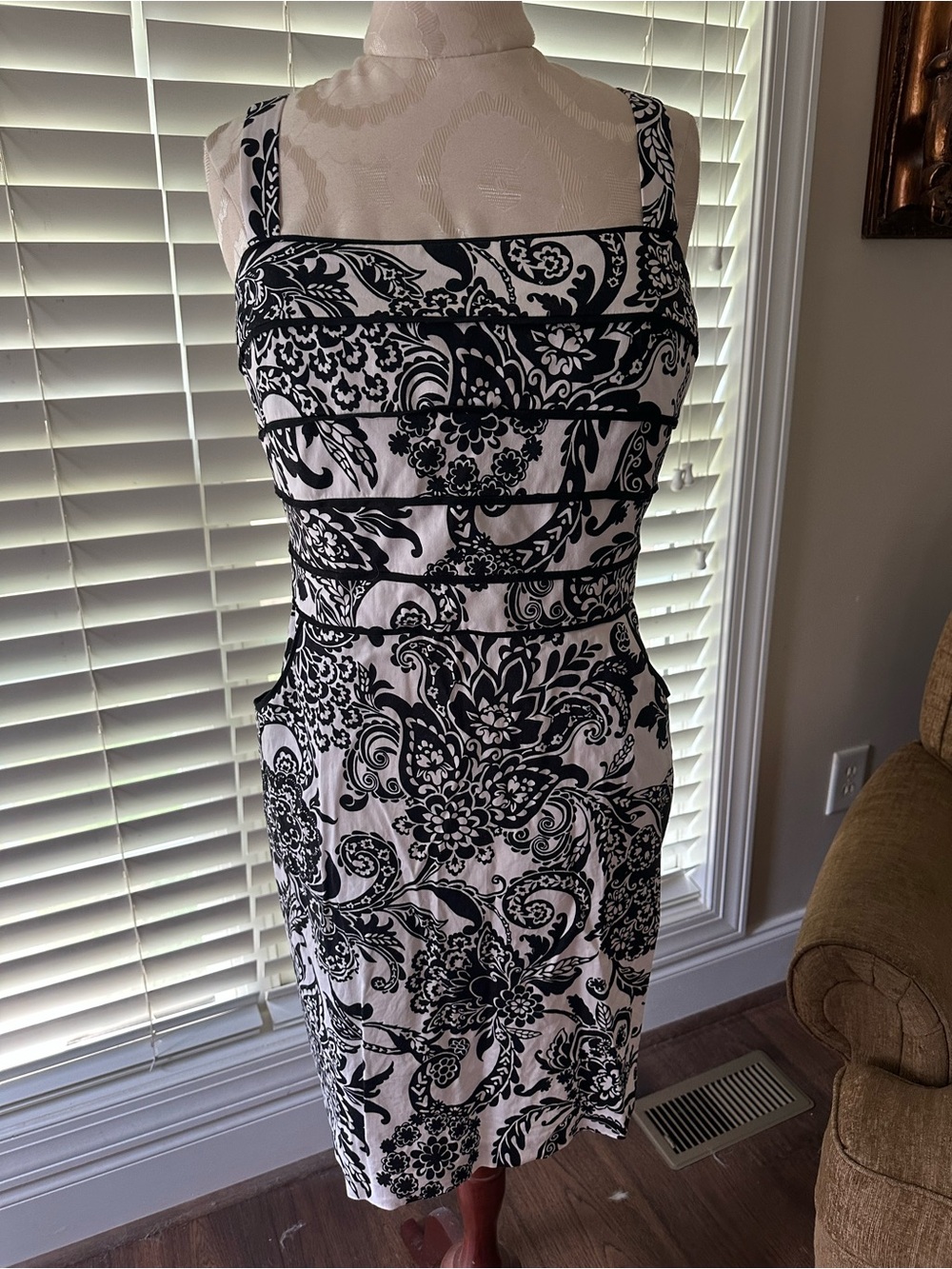 Kim Rogers Black and White Floral Midi Dress